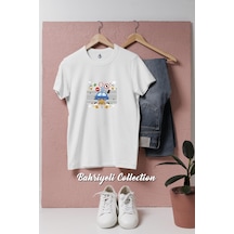 Oversize Trafik Kuralları Tasarımlı Unisex T-shirt Beyaz