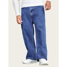 Sagezza Düz Boru Paça Geniş Jean 222840115 Mavi