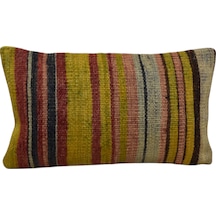 Zehra Abla Halı Yeni El Dokuma Dekoratif Lumbar Kilim Kırlent Yastık Kılıfı 6132