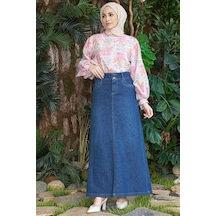 2058-denim Etek Koyu Mavi Koyu Mavi
