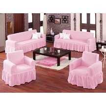 Altın Kelebek Bürümcük Koltuk Örtüsü Maxi Takım (3+3+1+1)-Pembe