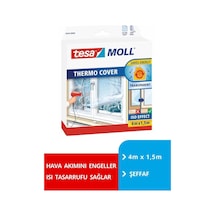 Tesamoll Pencere İzolasyon Yalıtım Filmi Termo Kılıf, Şeffaf, 4m X 1.5m