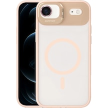 İphone Uyumlu 17 Air Kılıf Remim Magsafe Lensli Kamera Standlı Kapak Pembe