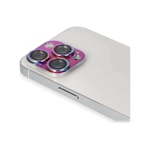 İphone 13 Pro Max Pers Alüminyum Kamera Lens - Rainbow Diğer
