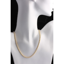 Omar Silver Unisex Halat Gümüş Zincir 3 Mm Elmas Kesim Gold Altın