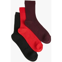 Koton Basic 3'lü Soket Çorap Seti Çok Renkli Siyah 4sak80174aa 4SAK80174AA999