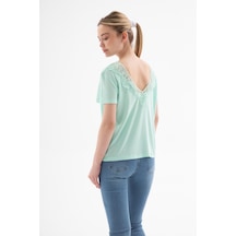 Çift Taraflı Dantelli Bluz Mint Mint