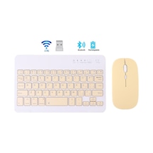 Bluetooth + Usb Wireless Klavye Mouse Seti Sessiz Şarjlı Bt+usb Mouse & Keyboard Set