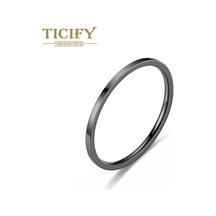 Siyah Işık Lüks Tasarım Sensörü Titanyum Çelik Güzel Yüzük Kadın Mizaç Niş Niş Daire Çift Yüzük 6