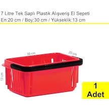Kozmetik Ve Bijuteri Plastik Alışveriş El Sepeti 7 Litre Kırmızı 1 Adet / En:20 Boy:30 Yükseklik:13 Cm Kırmızı