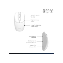 Philips Uyumlu  Spk7398w Kablosuz 1600dpı Sessiz Optik Mouse Beyaz Diğer