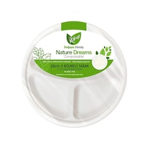 Roll-up Nature Ekolojik Karton Kağıt Tek Kullanımlık 3 Bölmeli Tabak - 26 Cm. - 50 Adetlik 1 Paket