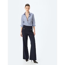 Koton Klasik Yaka Uzun Kollu Slim Fit Gömlek Lacivert Çizgili 5sak60041uw Lacivert Çizgili