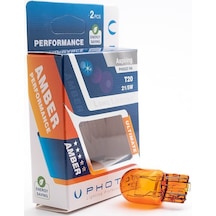Photon T20 Turuncu Çift Duy 21 5W 12V Çift Devre N.Amber İki Adet