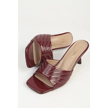Pierre Cardin Kadın Bordo Rugan Kadın Topuklu Terlik Pc-55762 Bordo