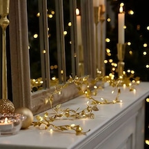 Petinka 3 Metre Dekoratif Yaldızlı Gold Led Işık Yılbaşı Aydınlatması