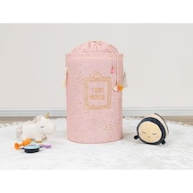 Morbebe Bebek Yuvarlak Torbalı Sepet 46X31 (Pembe)