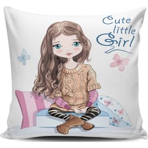Kırlent Dünyası Fashion Girl Dijital Baskılı Kırlent Kılıfı (367537362)