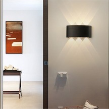 5 Adet 10 Watt Gün Işığı Ledli Işık Süzmeli Dekoratif Led Aplik Salon Balkon Ünite Üstü Aplik Siyah