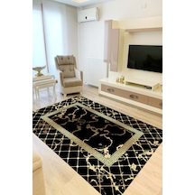 Eliana Home Dijital Baskı Yıkanabilir Kaymaz Taban Salon Halısı Ve Yolluk Rvg0864-fnl74 Siyah
