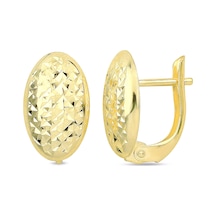 Fantezi Oval Altın Küpe