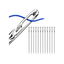 Kyro Tech 12 Adet Kolay İplik Geçirilebilir Dikiş İğnesi, Yandan Açık Kendinden İplik Geçirmeli İğne Seti, Paslanmaz Çelik El Dikiş İğneleri, Yaşlılar Ve Görme Zorluğu Olanlar İçin Pratik Dikiş, Nakış