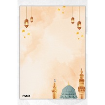 A5 İslam Bloknot Çizgisiz Defter - 50 Yaprak - Notepad - Memopad - Not Kağıdı Çok Renkli Çok Renkli