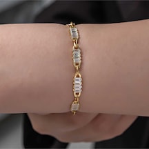 Casera's Gümüş Gold Baget Taşlı Kadın Bileklik Csr2185203 Gümüş