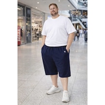 Akt Gayem Butik Çok Büyük Beden Kapri 7xl-10xl Lacivert