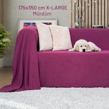 Kaymaz Koltuk Örtüsü Çift Taraflı Mikrofiber Şönil 175x350 Cm Xl- Mürdüm Kedi Köpek Ve Çocuk Dostu Mürdüm