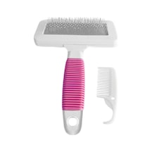 Temizleme Aparatlı Kedi Köpek Tarağı 9.5 Cm-14 Cm Medium Pembe