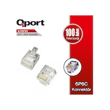 Qport Q-K6P6C Rj11-Rj12 Telefon Soketi 100 Lü Paket