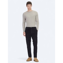 Kip Koyu Gri Fitilli Dokuma Jogging Fit Kadife Casual Pamuk Karışımlı Pantolon Koyu Gri