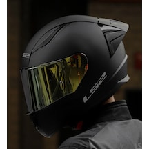 Rapıd 2 Race Mat Siyah Fullface Motosiklet Kaskı Gold Camlı Siyah