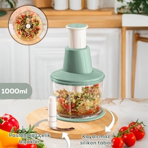 Porsima 232 Basmalı Pratik El Rondosu 3 Bıçaklı Blender Doğrayıcı 1000ml Yeşil Yeşil