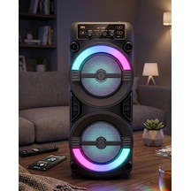 Hubrendy Kargo Rgb Işıklı Taşınabilir Bluetooth Hoparlör Güçlü Stereo Ses