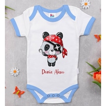 Bitmeyenkartus Bk Kids Kişiye Özel Mavi Bebek Body Zıbın - Model 179 Çok Renkli