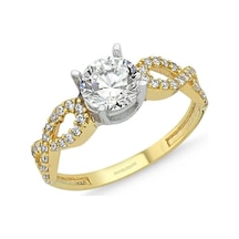 Altın Tektaş Yüzük 0.85 Karat Zirconia Sonsuzluk 304122192