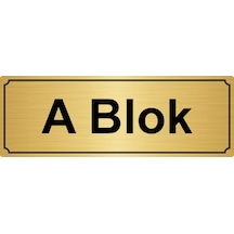 A Blok Yönlendirme Levhası 7Cmx20Cm Altın Renk Metal