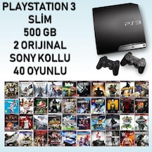 Sony Playstation 3 Slim 500 + 2 Kol + 40 Oyun