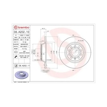 Vw Touran Arka Fren Diski 2003-2010 Brembo 08a20210 2adettir