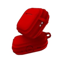 3 Uyumlu Rubber Silicone Kancalı Yumuşak Silikon Kılıf 3 Uyumlu Kulaklık Kılıfı Kırmızı