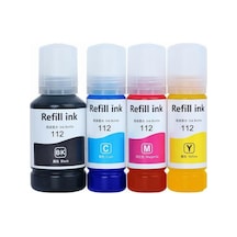 Epson 112 L6460 İle Uyumlu 1 Set 4 Renk Ithal Muadil Pigmentli Mürekkep Seti Siyah 127 Ml - Ren Tek Renk