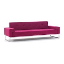 Pink Kumaş Üçlü Ofis Kanepesi Pembe