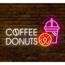 Coffee Donuts Yazılı Ve Şekilli Neon Tabela Çok Renkli