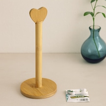 Bambu Kağıt Havluluk Yuvarlak Taban 12 Cm Kalp Sap 28.5 Cm Renkli