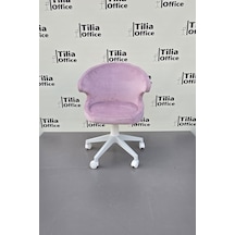 Coket Çocuk Çalışma Koltuğu Beyaz Ayak Pembe