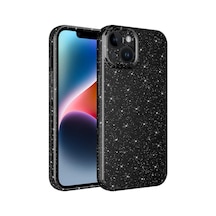 Apple Uyumlu iPhone 14 Kamera Korumalı Simli Lüks Hptk Koton Kılıf-siyah Siyah Siyah