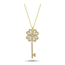 Taşlı Küçük Anahtar Kolye (497894806)
