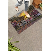 Valerine Life Sevda Köprüsü Gün Batımı Welcome Hoş Geldiniz Kapı Önü Paspası 45x70cm Kahverengi